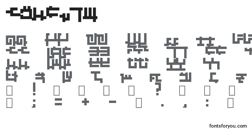 A fonte Kruptos – alfabeto, números, caracteres especiais
