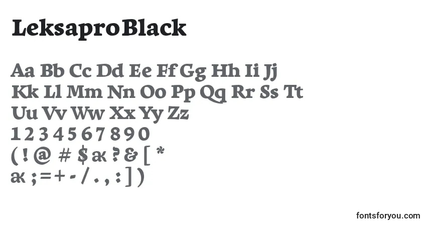 A fonte LeksaproBlack – alfabeto, números, caracteres especiais