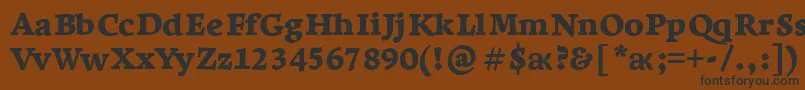 Czcionka LeksaproBlack – czarne czcionki na brązowym tle