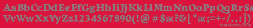 フォントLeksaproBlack – 赤い背景に灰色の文字