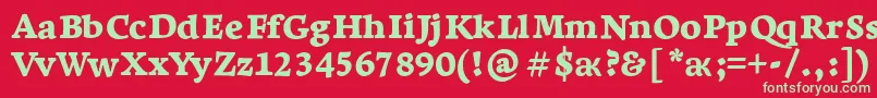フォントLeksaproBlack – 赤い背景に緑の文字
