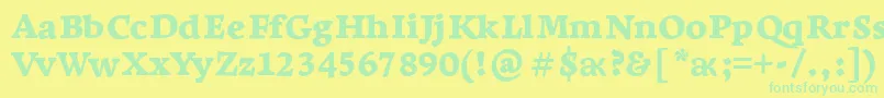 LeksaproBlack Font – Green Fonts on Yellow Background