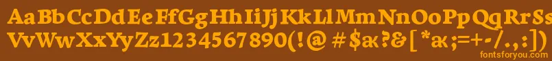 LeksaproBlack Font – Orange Fonts on Brown Background