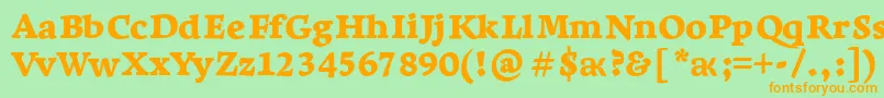 LeksaproBlack Font – Orange Fonts on Green Background