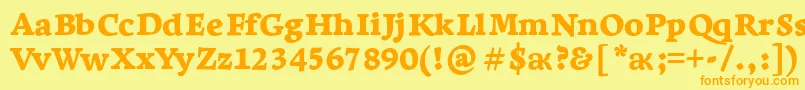 LeksaproBlack Font – Orange Fonts on Yellow Background