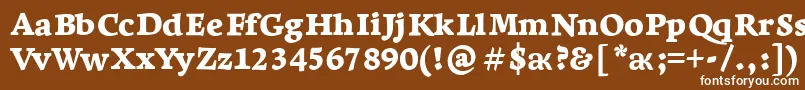 Weitere Informationen zur LeksaproBlack-Schriftart LeksaproBlack-Schriftart – Weiße Schriften auf braunem Hintergrund