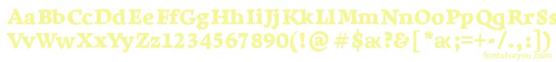 フォントLeksaproBlack – 白い背景に黄色の文字