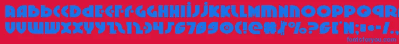 Neuralnomiconexpand-Schriftart – Blaue Schriften auf rotem Hintergrund
