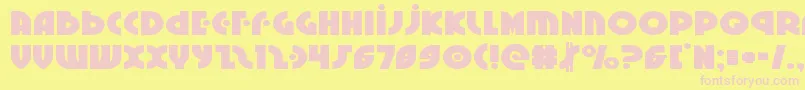 Neuralnomiconexpand-Schriftart – Rosa Schriften auf gelbem Hintergrund