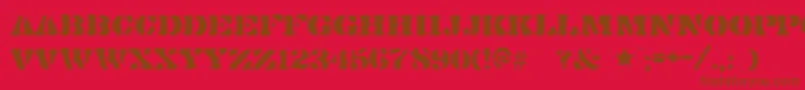 Dirtydoz-fontti – ruskeat fontit punaisella taustalla