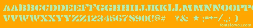 Dirtydoz Font – Green Fonts on Orange Background