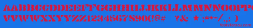 Dirtydoz Font – Red Fonts on Blue Background