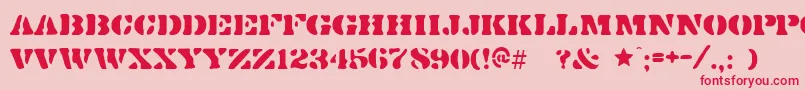 Dirtydoz Font – Red Fonts on Pink Background