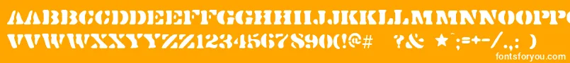 Dirtydoz Font – White Fonts on Orange Background