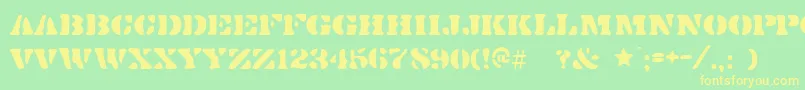 Dirtydoz Font – Yellow Fonts on Green Background