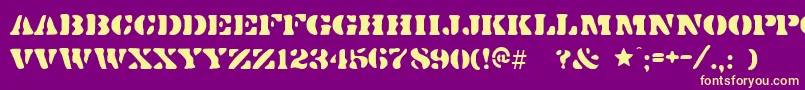 Dirtydoz Font – Yellow Fonts on Purple Background