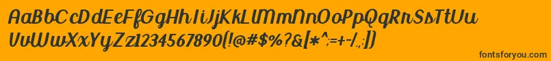 Шрифт BmdUptownMarket – чёрные шрифты на оранжевом фоне