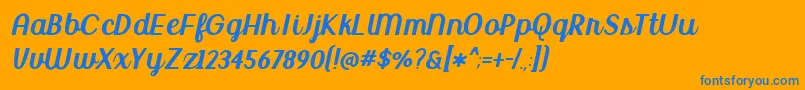 BmdUptownMarket Font – Blue Fonts on Orange Background