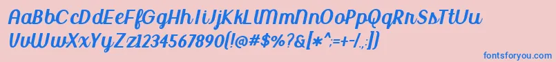 BmdUptownMarket Font – Blue Fonts on Pink Background