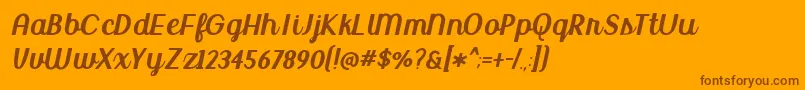 BmdUptownMarket Font – Brown Fonts on Orange Background