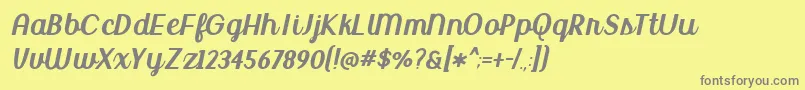 フォントBmdUptownMarket – 黄色の背景に灰色の文字