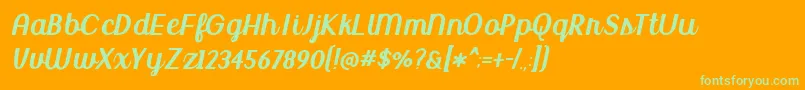BmdUptownMarket Font – Green Fonts on Orange Background