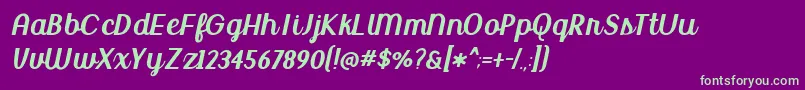 BmdUptownMarket-fontti – vihreät fontit violetilla taustalla