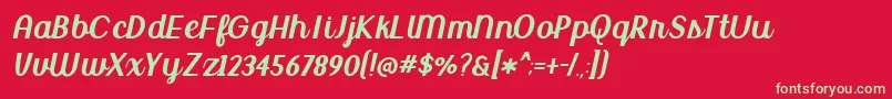 BmdUptownMarket Font – Green Fonts on Red Background