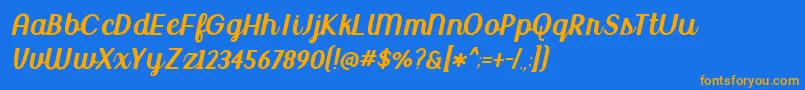 Fonte BmdUptownMarket – fontes laranjas em um fundo azul