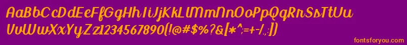 BmdUptownMarket Font – Orange Fonts on Purple Background