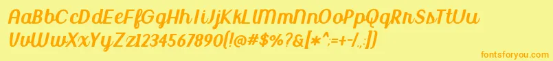 BmdUptownMarket Font – Orange Fonts on Yellow Background