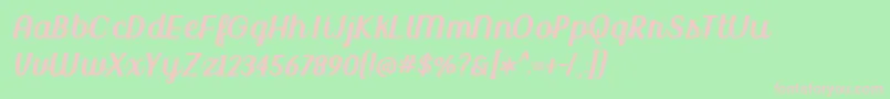 BmdUptownMarket-fontti – vaaleanpunaiset fontit vihreällä taustalla