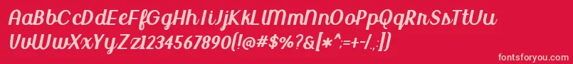 BmdUptownMarket Font – Pink Fonts on Red Background