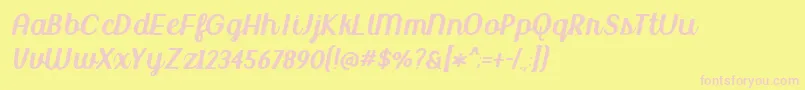 BmdUptownMarket Font – Pink Fonts on Yellow Background