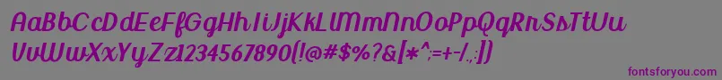 BmdUptownMarket Font – Purple Fonts on Gray Background