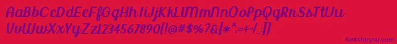 BmdUptownMarket-Schriftart – Violette Schriften auf rotem Hintergrund