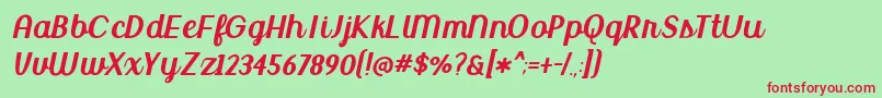 BmdUptownMarket Font – Red Fonts on Green Background