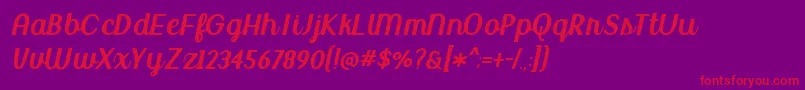 BmdUptownMarket Font – Red Fonts on Purple Background