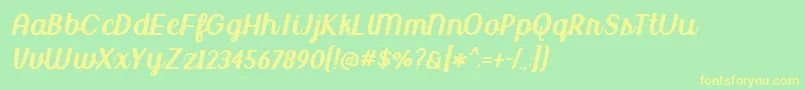 Шрифт BmdUptownMarket – жёлтые шрифты на зелёном фоне