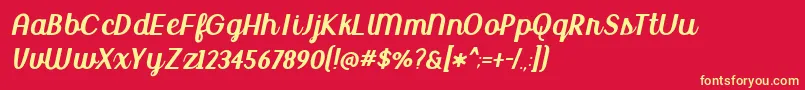 フォントBmdUptownMarket – 黄色の文字、赤い背景