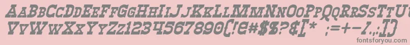 フォントWinslettBoldItalic – ピンクの背景に灰色の文字