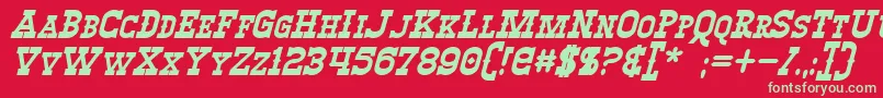 WinslettBoldItalic Font – Green Fonts on Red Background