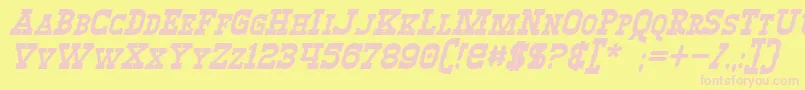 フォントWinslettBoldItalic – ピンクのフォント、黄色の背景