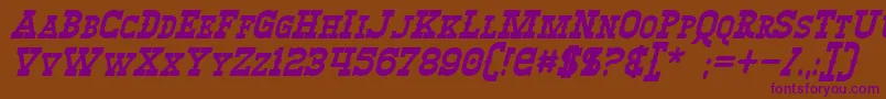 WinslettBoldItalic-Schriftart – Violette Schriften auf braunem Hintergrund