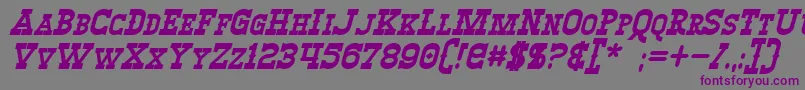 Шрифт WinslettBoldItalic – фиолетовые шрифты на сером фоне
