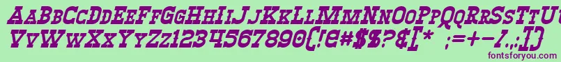 WinslettBoldItalic Font – Purple Fonts on Green Background