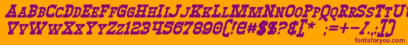 WinslettBoldItalic-fontti – violetit fontit oranssilla taustalla
