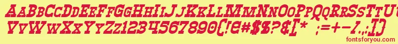 WinslettBoldItalic Font – Red Fonts on Yellow Background