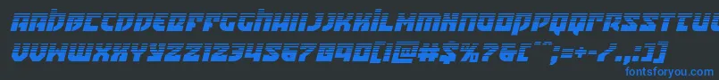 フォントCrazyivanhalfital – 黒い背景に青い文字