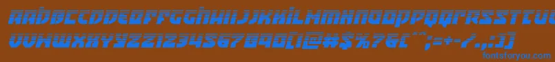 Czcionka Crazyivanhalfital – niebieskie czcionki na brązowym tle